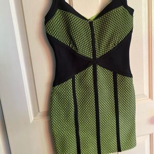 Green and black bandage dress